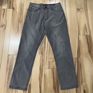 Seven7 Jeans Mens 32x30 Gray Denim Slim Straight Whiskering And Light Distress